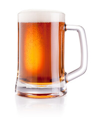 Mug with beer isolated isolated on white background