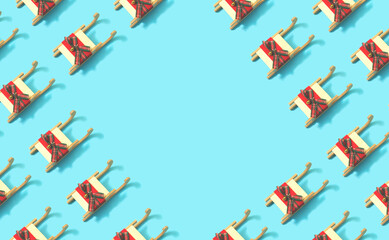 Christmas pattern and copy space in the middle. 