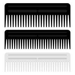 A hair comb. Vector set of combs on a white background.