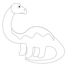 Dinosaur diplodocus vector coloring book.