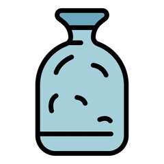 Glass jar icon. Outline glass jar vector icon color flat isolated