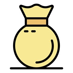 Glass vase icon. Outline glass vase vector icon color flat isolated