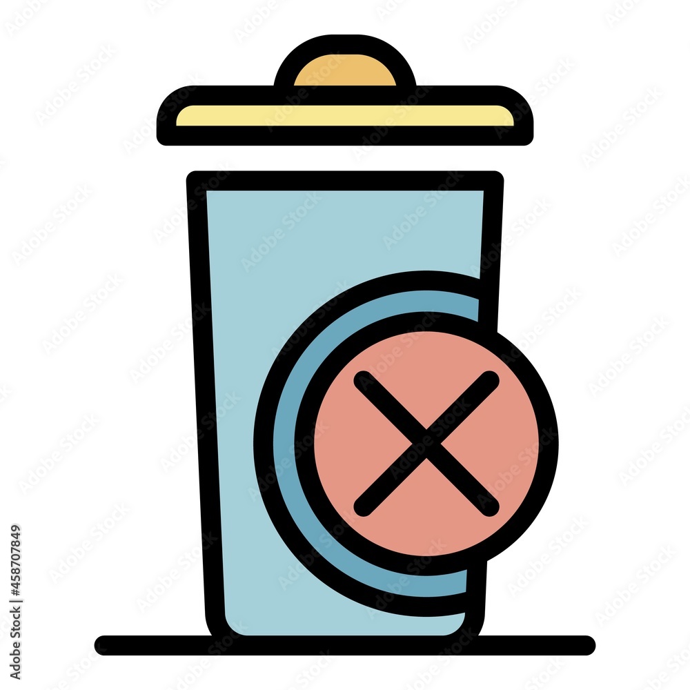 Poster unsorted garbage icon. outline unsorted garbage vector icon color flat isolated
