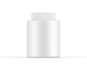 Blank white jar mock up template on isolated white background, ready for design presentation, 3d illustration