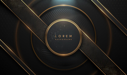Abstract black and gold luxury background