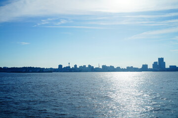 Naklejka premium 船の上から見える景色