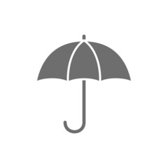 Umbrella grey icon. Isolated on white background