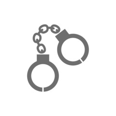 Handcuffs grey icon. Isolated on white background