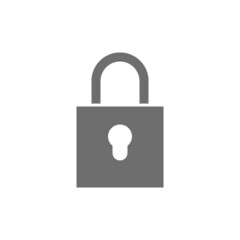 Lock grey icon. Isolated on white background