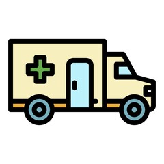 Ambulance transportation icon. Outline ambulance transportation vector icon color flat isolated