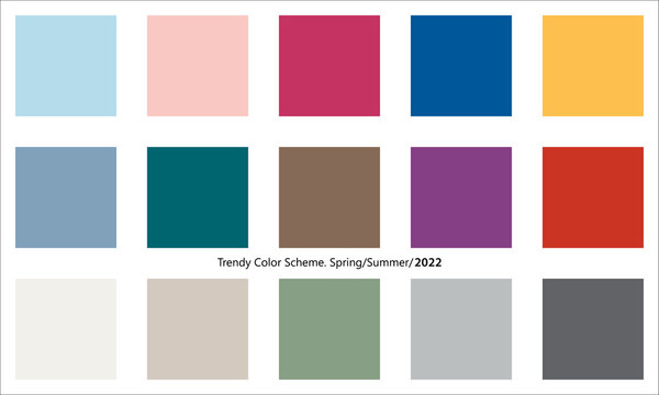 Trendy color scheme for spring and summer season of 2022
