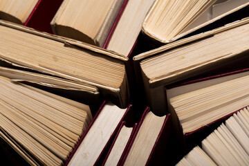 Banner with books. Business and education background. Back to school concept stock photo