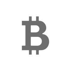 Fototapeta premium Bitcoin sign, cryptocurrency grey icon. Isolated on white background