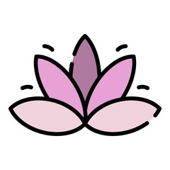 Spiritual lotus icon. Outline spiritual lotus vector icon color flat isolated