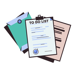 Checklist. Month planning, to do list, time management. Implementation of the plan. To Do List with Check Marks. Modern Office with Planners. Time management Concept.	