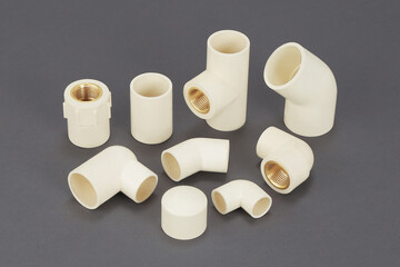 UPVC CPVC ingreu background isolated products | bathroom fittings | agriculture pipe and fittings