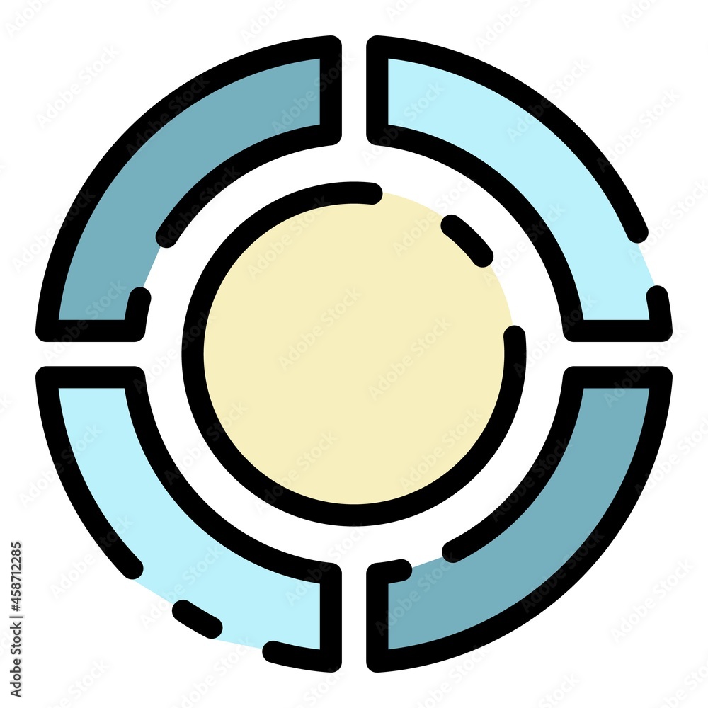 Aufkleber pie chart icon. outline pie chart vector icon color flat isolated