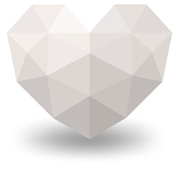 White geometric heart isolated