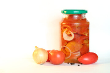 glass jar with vegetable salad