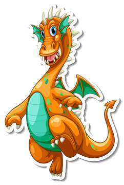 Cute Dragon cartoon character sticker