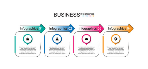 Presentation business infographic template colorful  with 4 step
