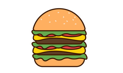 Double burger for icons, pins and stickers.