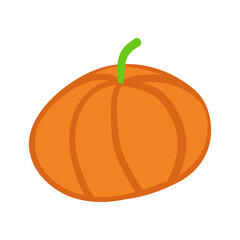 Vector pumpkin illustration. Hand drawn pumpkin cartoon style. Isolated. Design for stickers, textile, home decor.