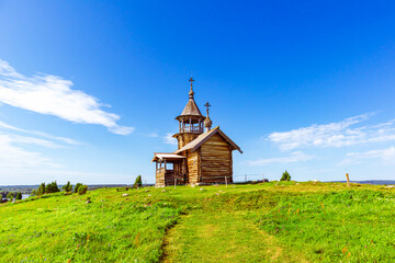 Monuments of wooden architecture. Kizhi Island, Karelia, Russia.