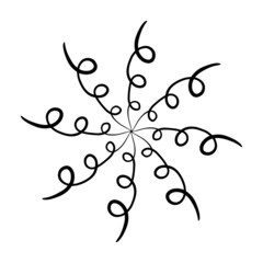 Decorative circular pattern with foliage. Tattoo. Snowflake. Ornament. Abstract line draw