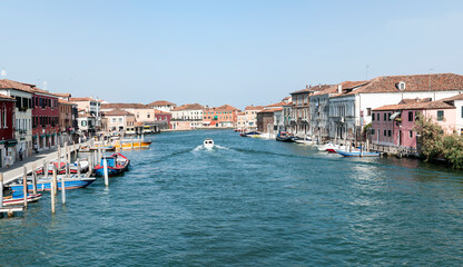 Fototapeta na wymiar Overview of the Cannareggio canal in Murano, Venice 
