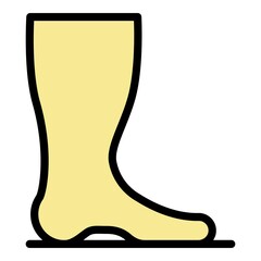 Foot overweight icon. Outline foot overweight vector icon color flat isolated