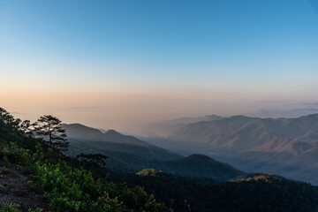 Mountain landscape with cloud sky