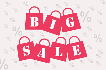 An illustration of paper bags with text BIG SALE