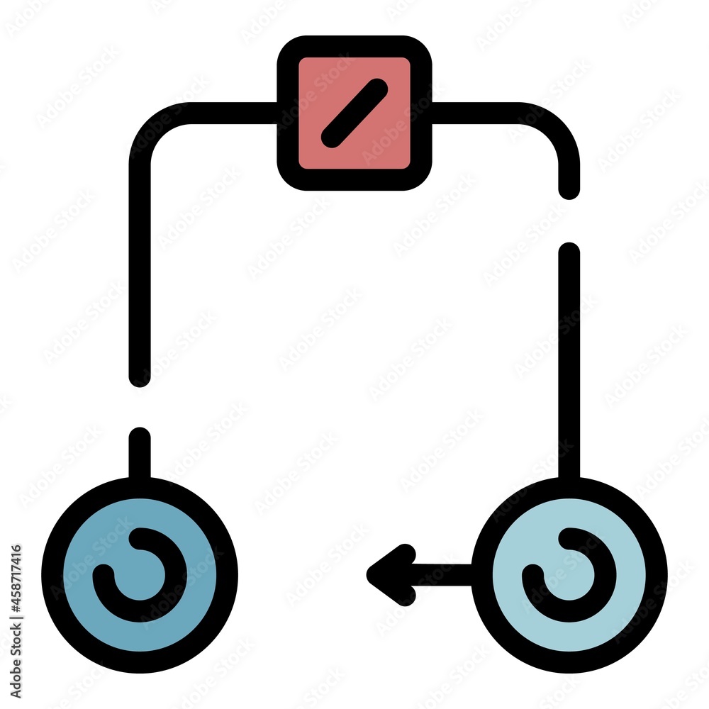 Poster electrical circuit icon. outline electrical circuit vector icon color flat isolated