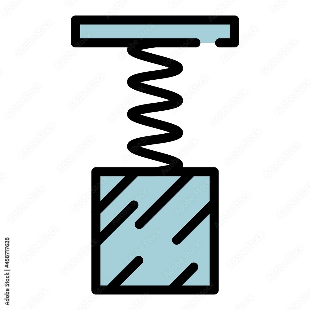 Poster spring force icon. outline spring force vector icon color flat isolated
