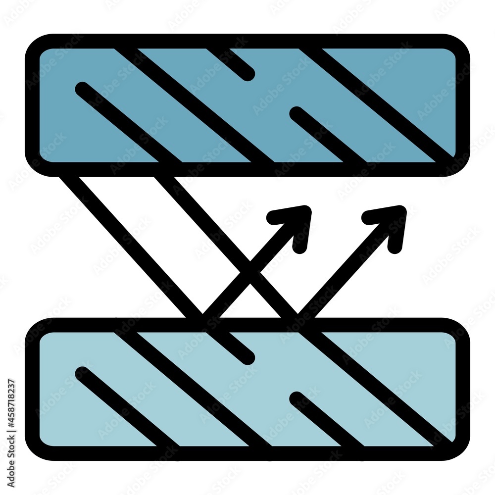 Poster reflection in two mirrors icon. outline reflection in two mirrors vector icon color flat isolated