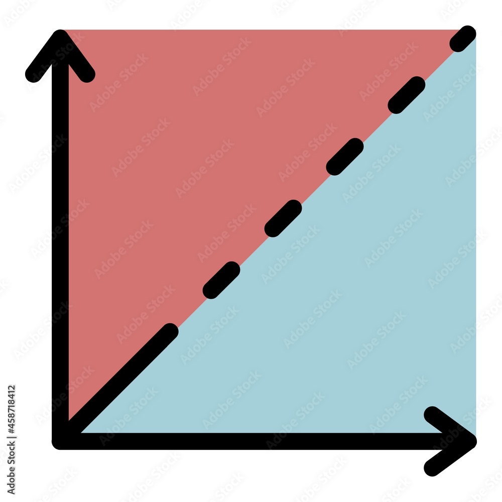 Poster cartesian axes icon. outline cartesian axes vector icon color flat isolated