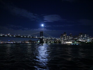 city bridge at night