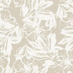 Floral Brush strokes Seamless Pattern Background