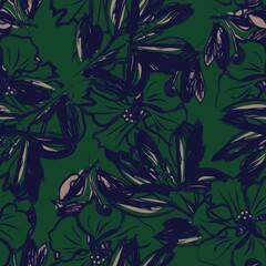 Floral Brush strokes Seamless Pattern Background