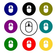 Set vector of computer mouse flat icons for web