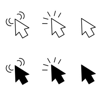 Pointer arrow icons set. click icon vector. cursor icon vector