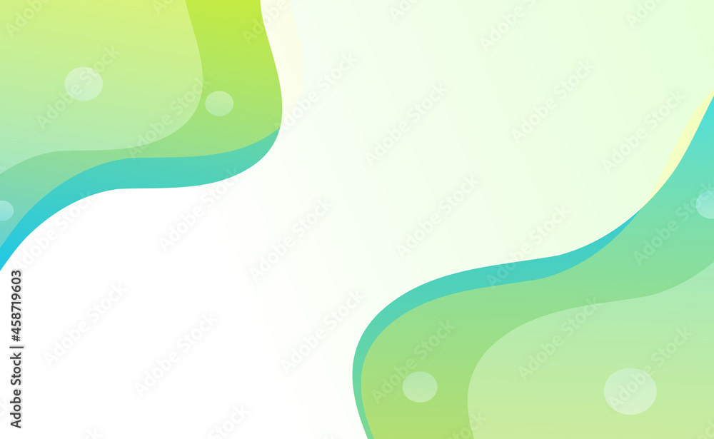 Poster abstract green background with bubbles for banner design template for business promotion. vector