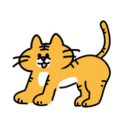 ペン描き風のかわいいベンガルトラ