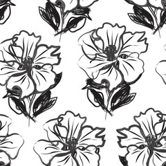 Floral Brush strokes Seamless Pattern Background