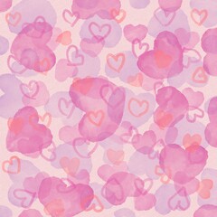pink heart background watercolours