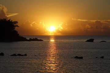 Fototapeta na wymiar Quiet sunset over the Atlantic Ocean, Bermuda