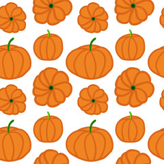Pumpkin seamless pattern on white background