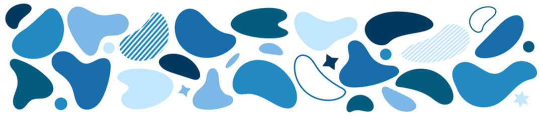 Abstract blotch shape. Liquid shape elements. Set of modern graphic elements. Fluid dynamical colored forms banner. Gradient abstract liquid shapes. Vector illustration.	