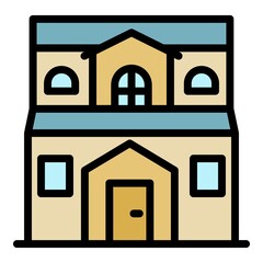 Country House icon. Outline country House vector icon color flat isolated